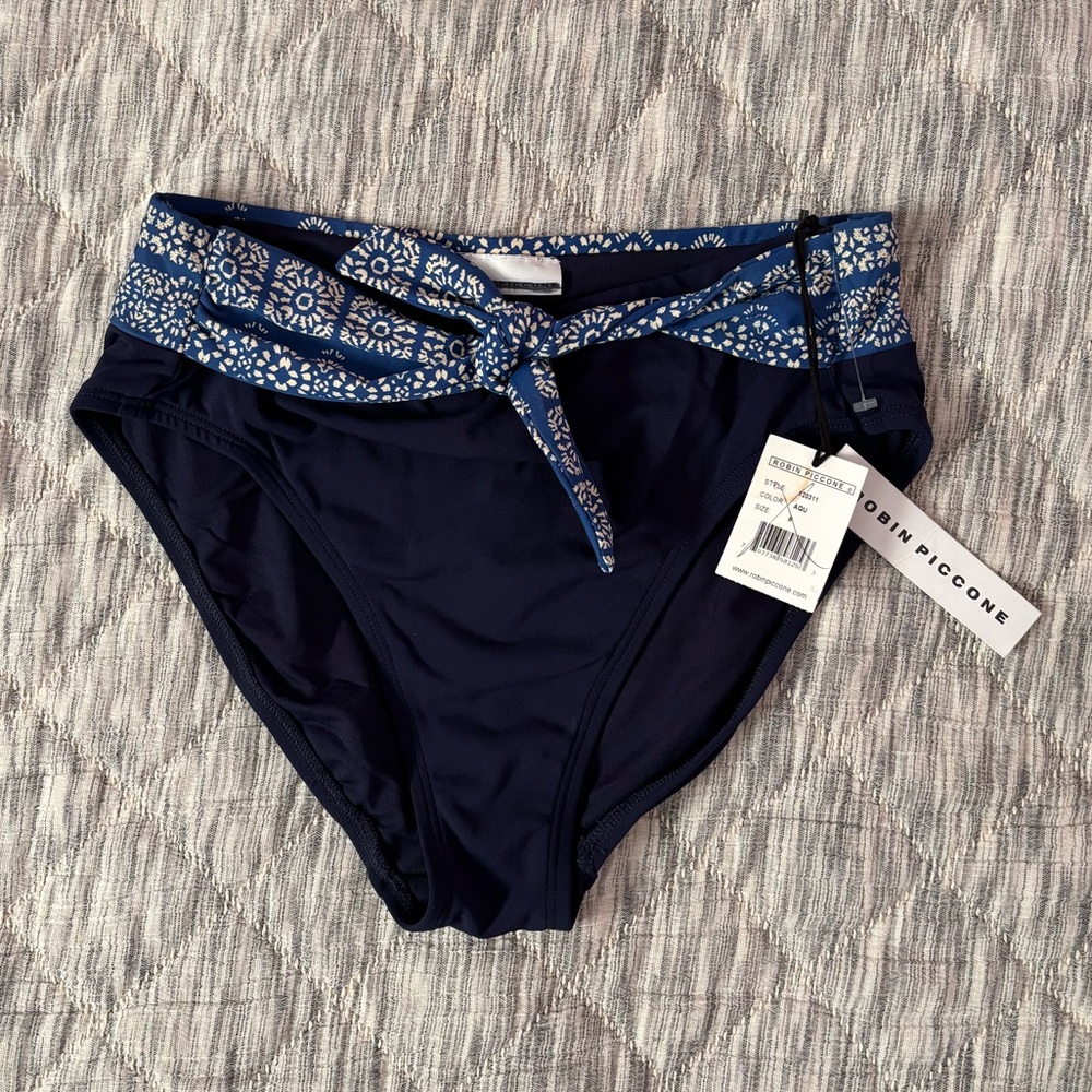 Robin Piccone High Waisted Bikini Bottom Sz 8/M NWT | Robin Piccone Bikini NEW- - Picture 2 of 6